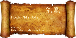 Hock Máté névjegykártya